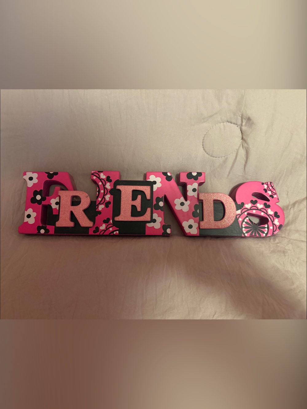 Pink Floral 'FRIENDS' Decorative Wooden Letters